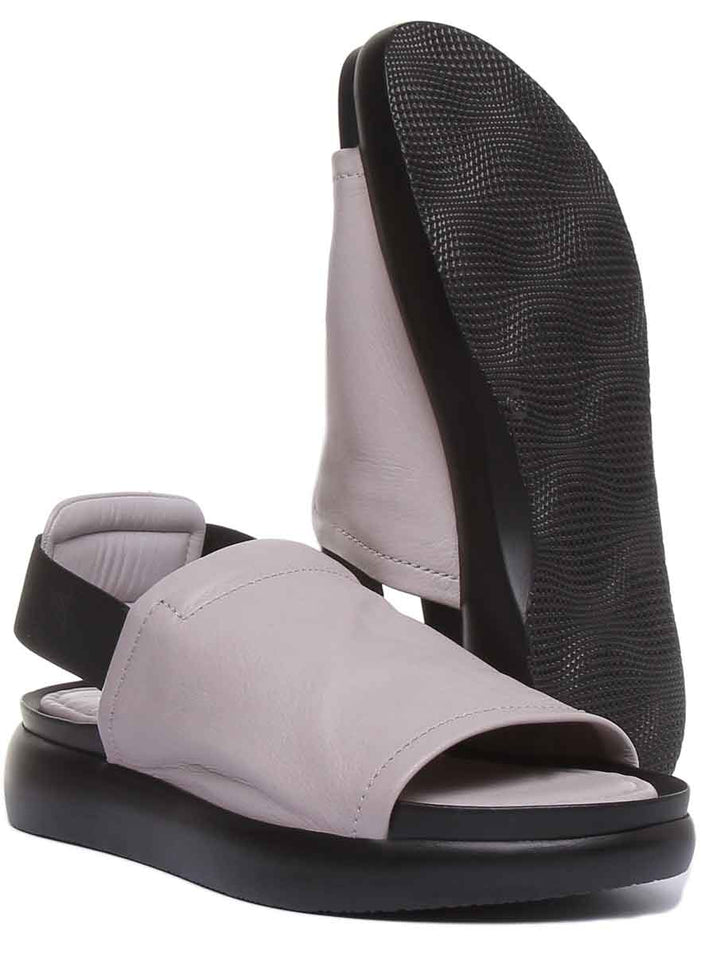 JUSTINREESS ENGLAND Womens Platform Jessica Slingback Sandal In Grey