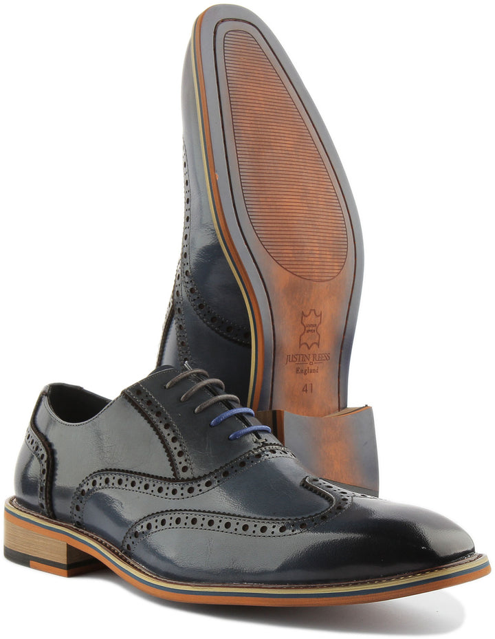 Justinreess England Shoes Corey Lace up Brogues In Grey