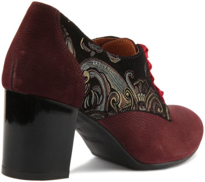 Justinreess England Shoes Avalon Lace up Shoes In Maroon