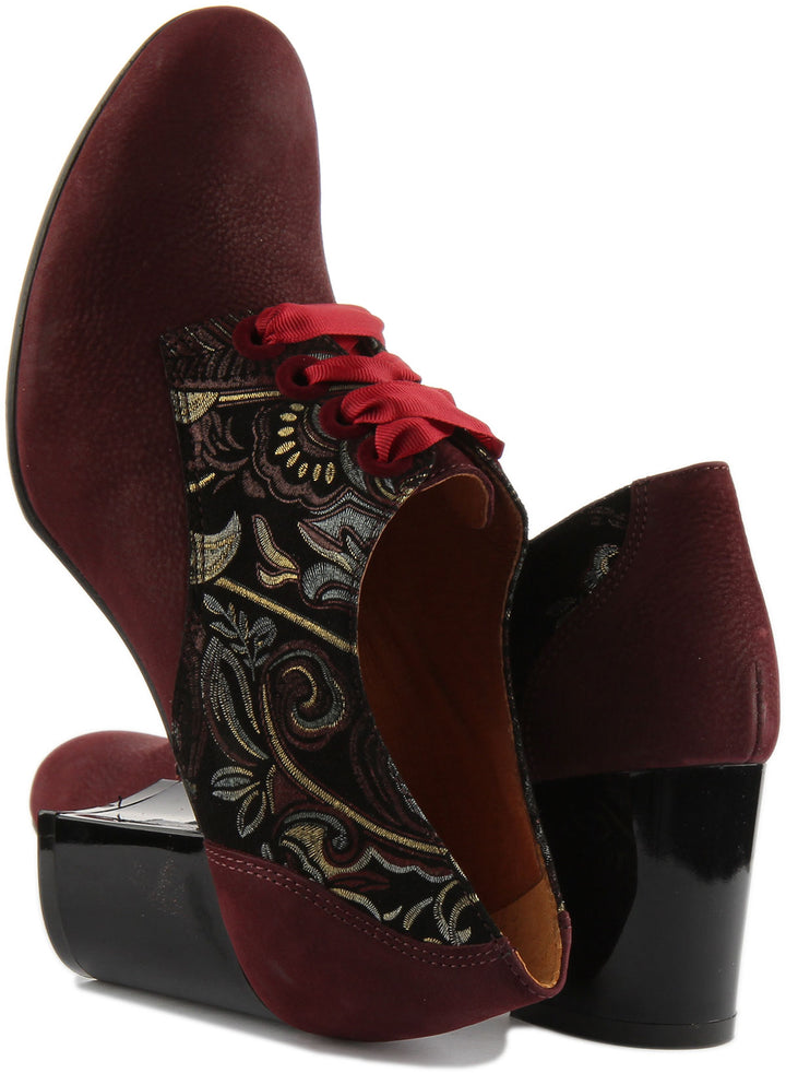 Justinreess England Shoes Avalon Lace up Shoes In Maroon