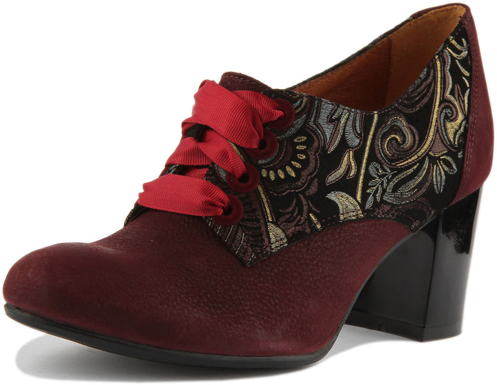 Justinreess England Shoes Avalon Lace up Shoes In Maroon