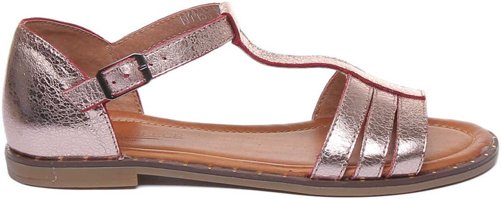 JUSTINREESS ENGLAND Womens Sandals Naomi Leather Strappy Sandal In Rose