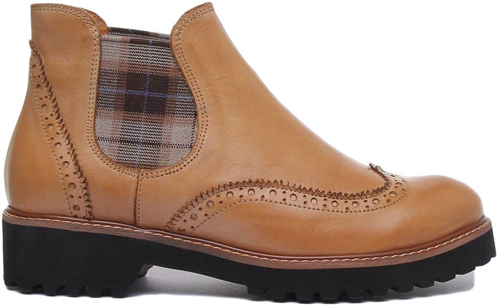 JUSTINREESS ENGLAND Womens Ankle Boots Harriet Leather Chelsea Boot In Tan