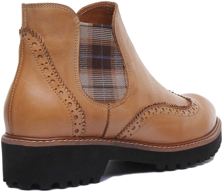 JUSTINREESS ENGLAND Womens Ankle Boots Harriet Leather Chelsea Boot In Tan