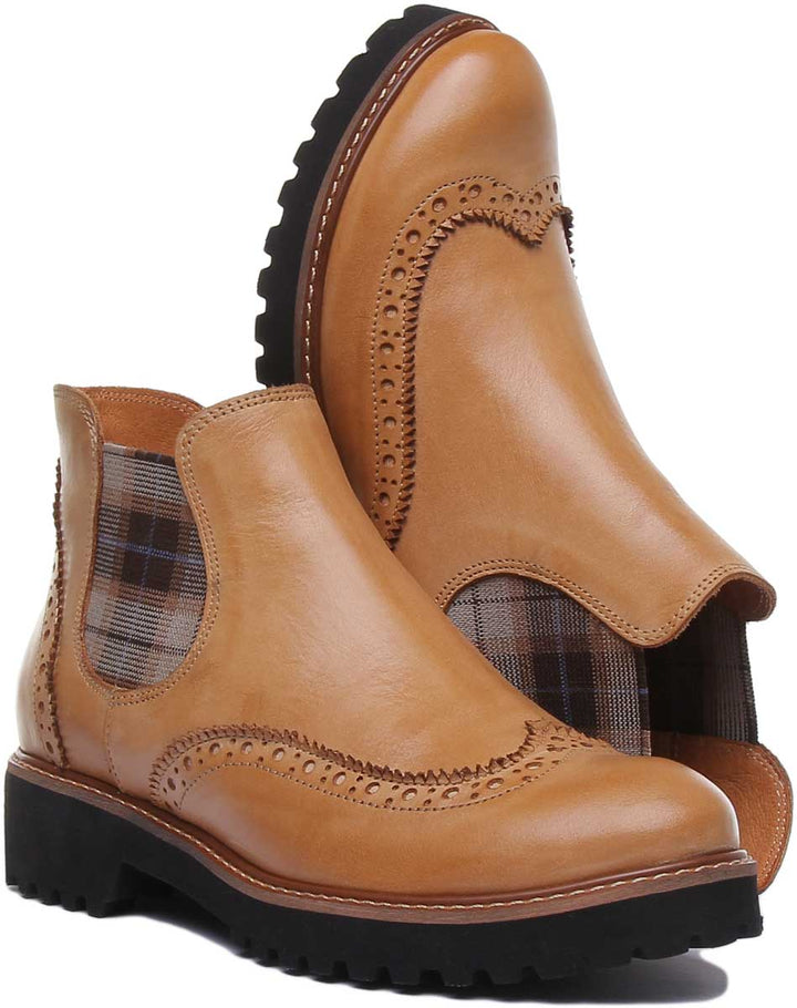 JUSTINREESS ENGLAND Womens Ankle Boots Harriet Leather Chelsea Boot In Tan