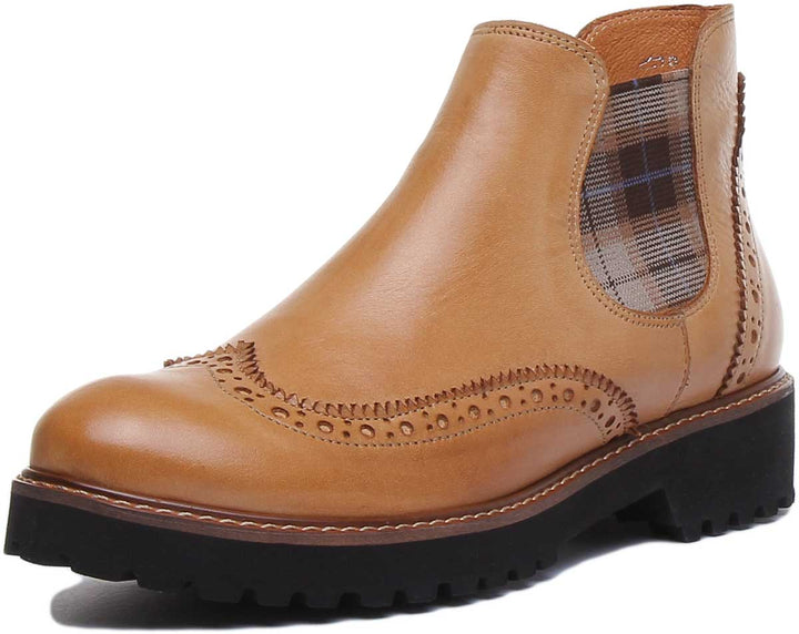 JUSTINREESS ENGLAND Womens Ankle Boots Harriet Leather Chelsea Boot In Tan