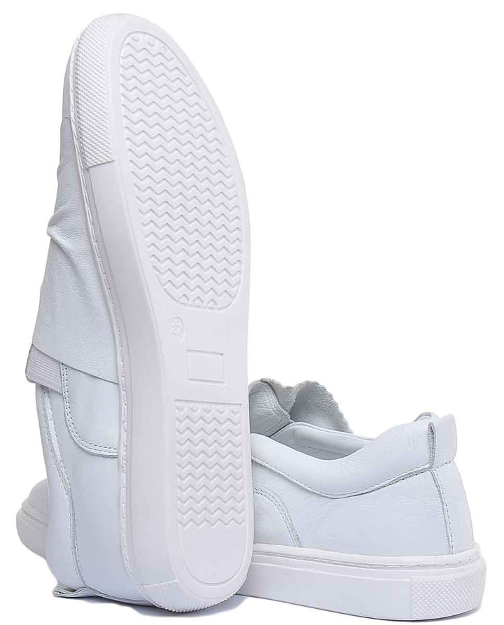 JUSTINREESS ENGLAND Womens Casual Shoes Lauren Side Bow Slip On Shoe In White