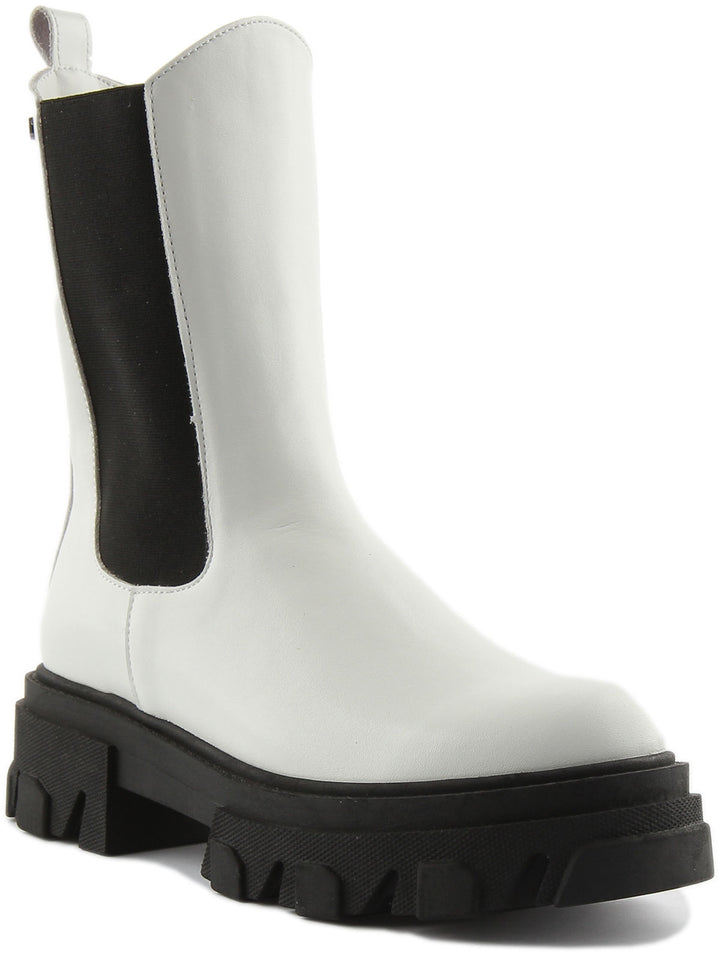 Justinreess England Shoes Macy Tall Chelsea Boot In White