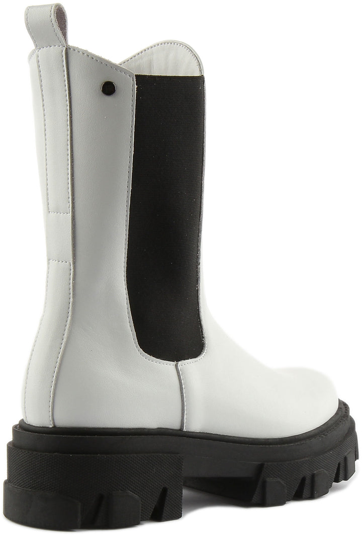 Justinreess England Shoes Macy Tall Chelsea Boot In White