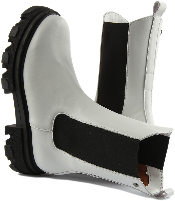 Justinreess England Shoes Macy Tall Chelsea Boot In White