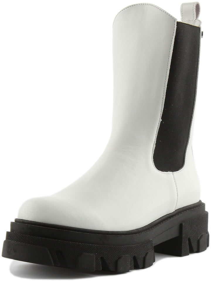 Justinreess England Shoes Macy Tall Chelsea Boot In White