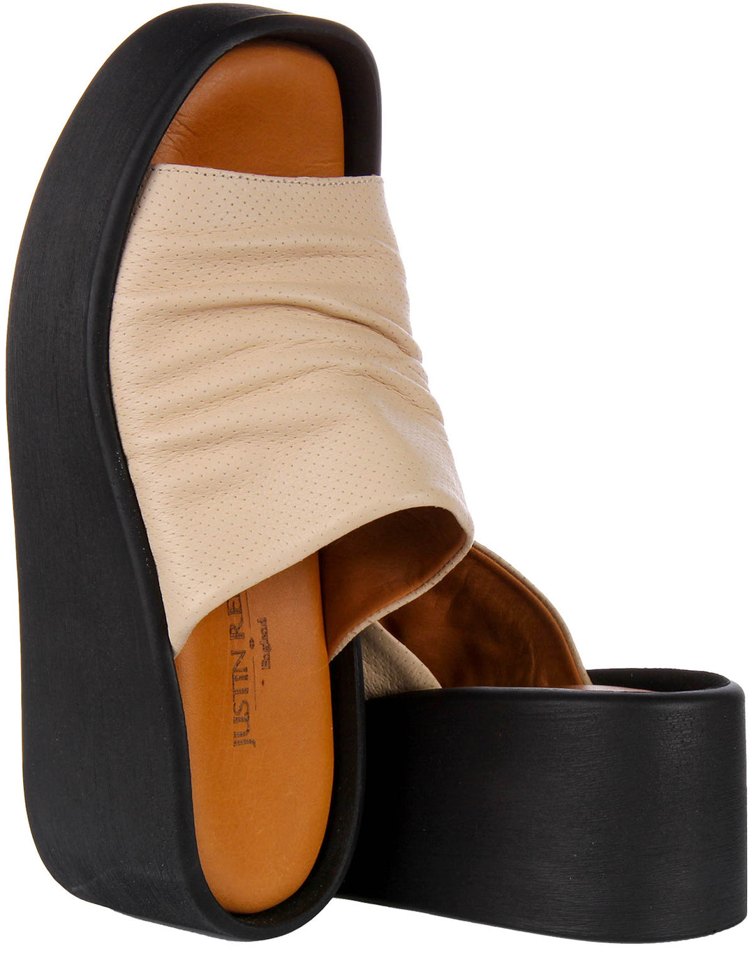 Hila Wedge Flatform Sandals In Beige Leather