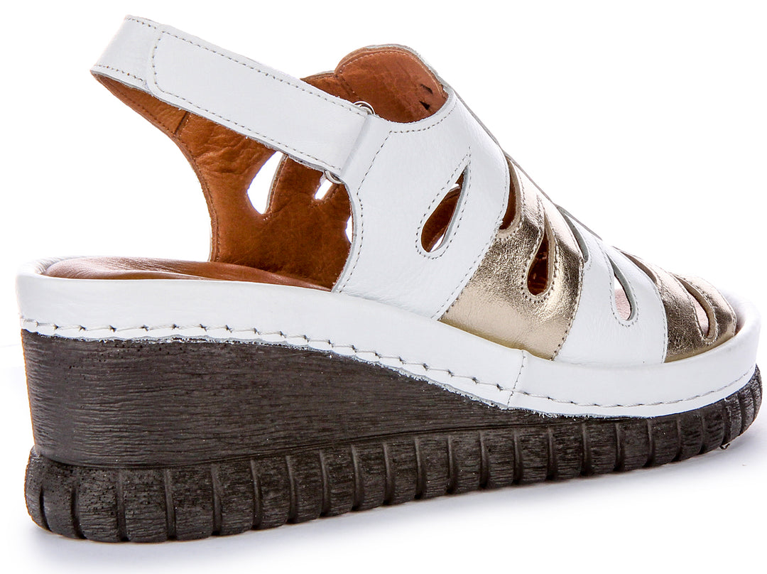 Zoey Soft Footbed Wedges Sandals In White