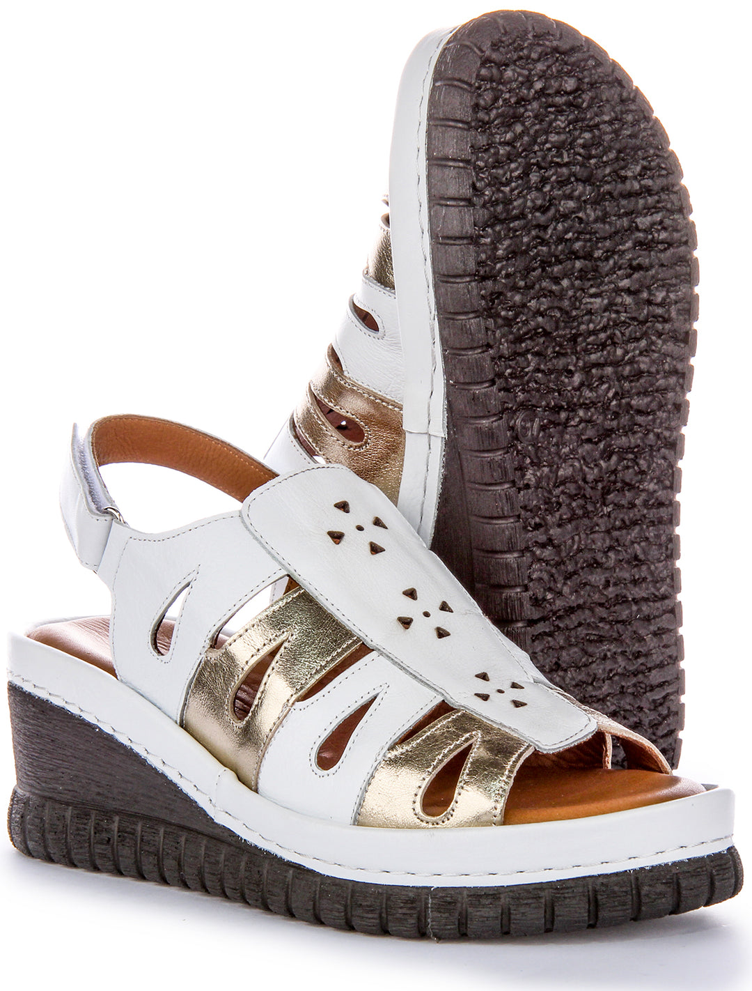 Zoey Soft Footbed Wedges Sandals In White