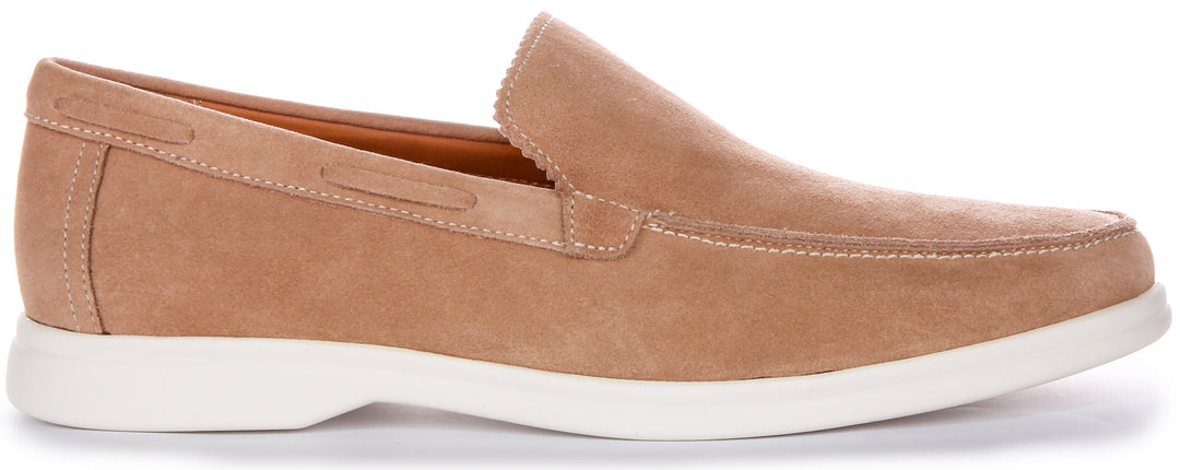 Charles Yacht Suede Loafer In Beige