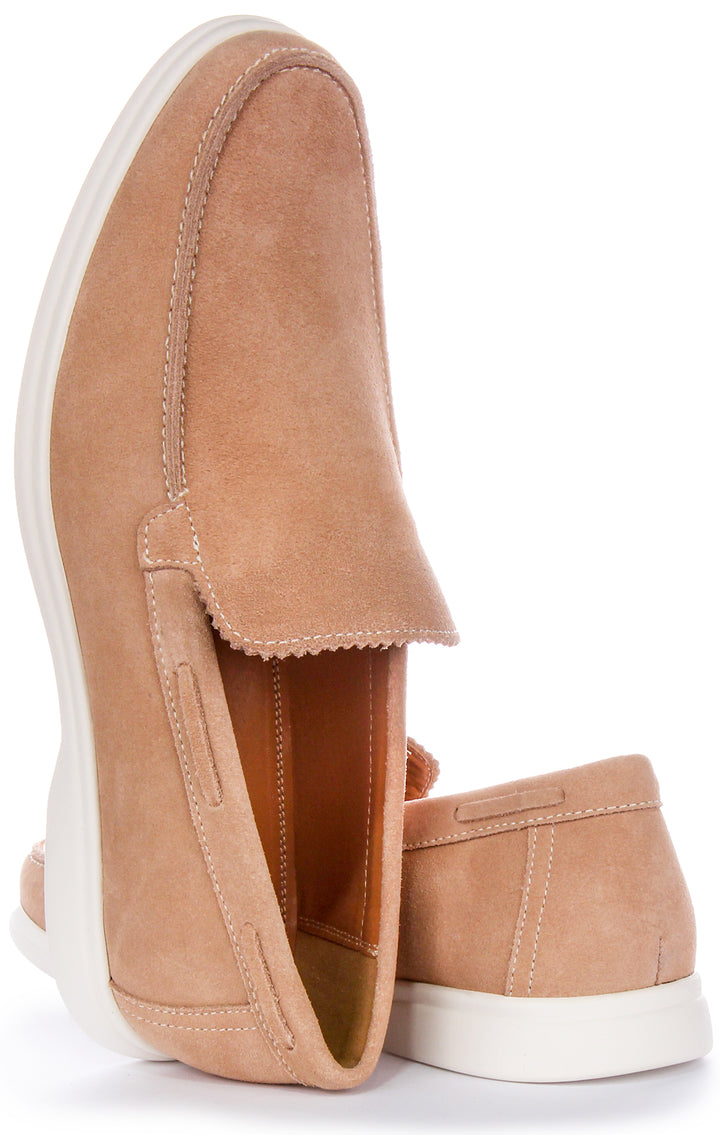 Charles Yacht Suede Loafer In Beige