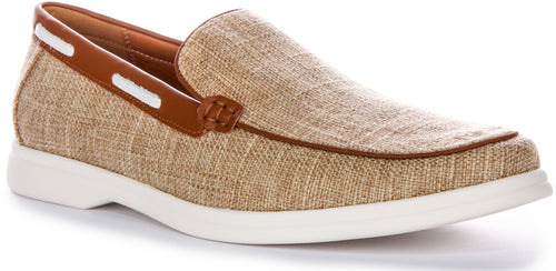 Charles Yacht Fabric Loafer In Beige