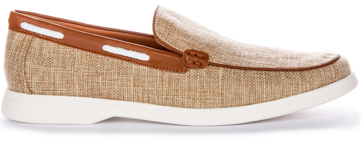 Charles Yacht Fabric Loafer In Beige