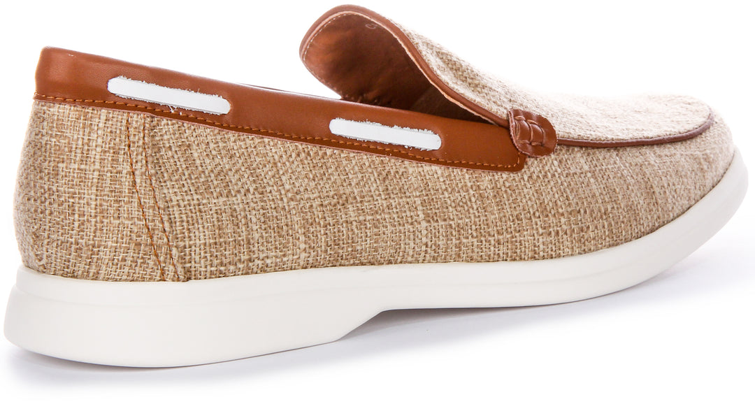 Charles Yacht Fabric Loafer In Beige