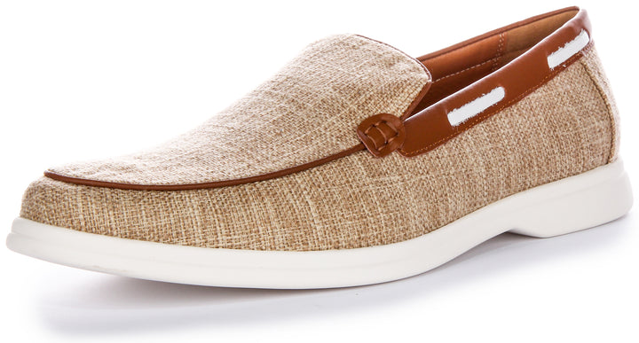 Charles Yacht Fabric Loafer In Beige