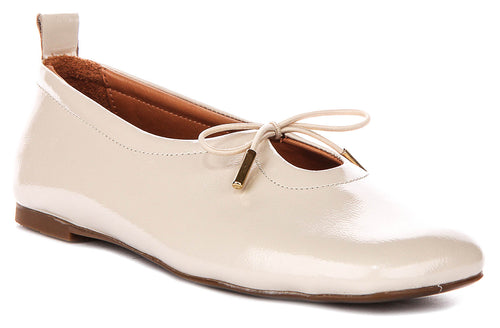 Lara Square toe Ballerina In Beige