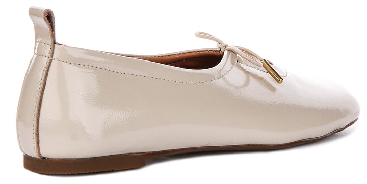 Lara Square toe Ballerina In Beige