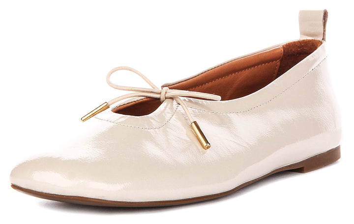 Lara Square toe Ballerina In Beige