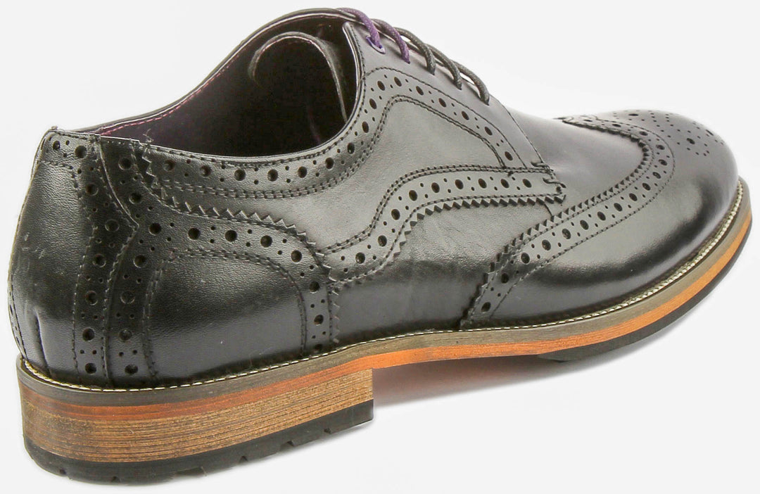 Rudolph Rugged Leather Brogue In Black