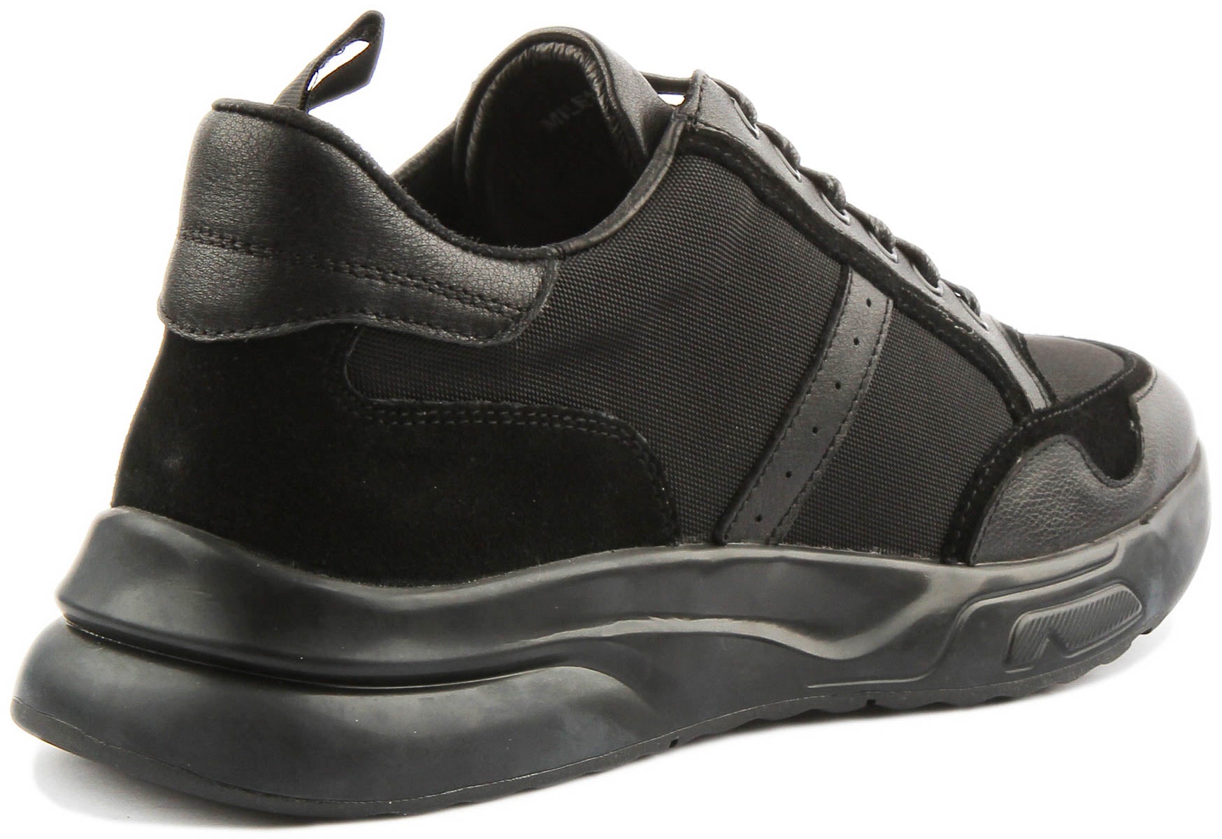 Miles Lace up Smart Casual Trainers in Black