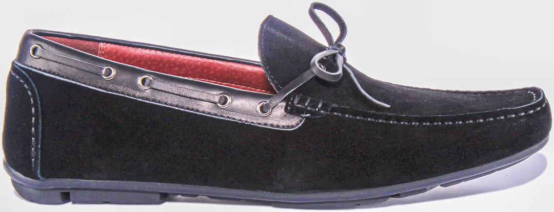 JUSTINREESS ENGLAND Maurice In Black Mens Driving Moc Shoes