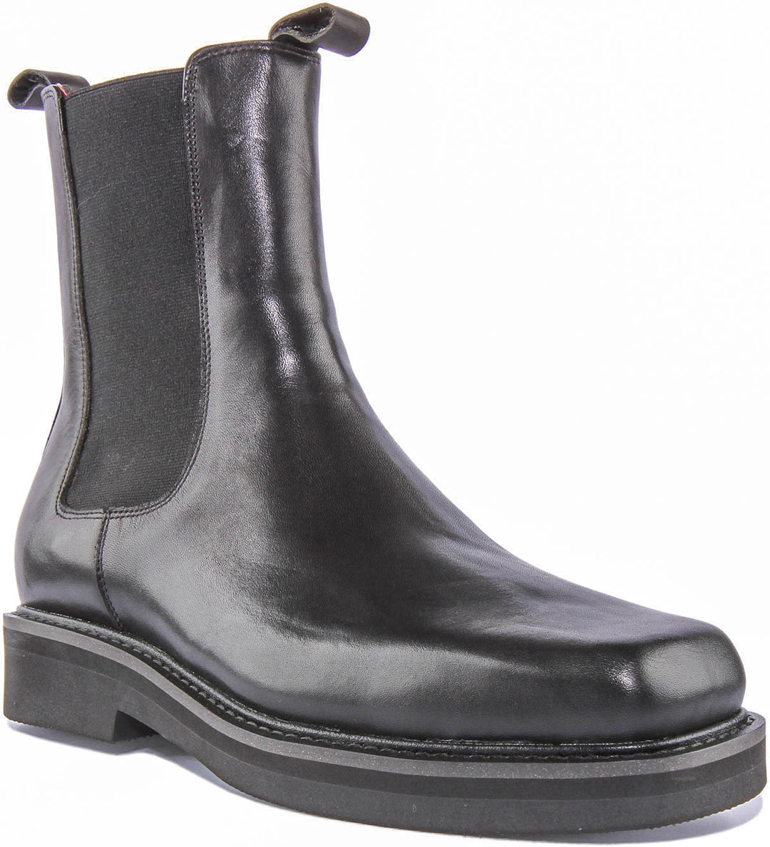 Damien Square Tie Chelsea Ankle Boots In Black