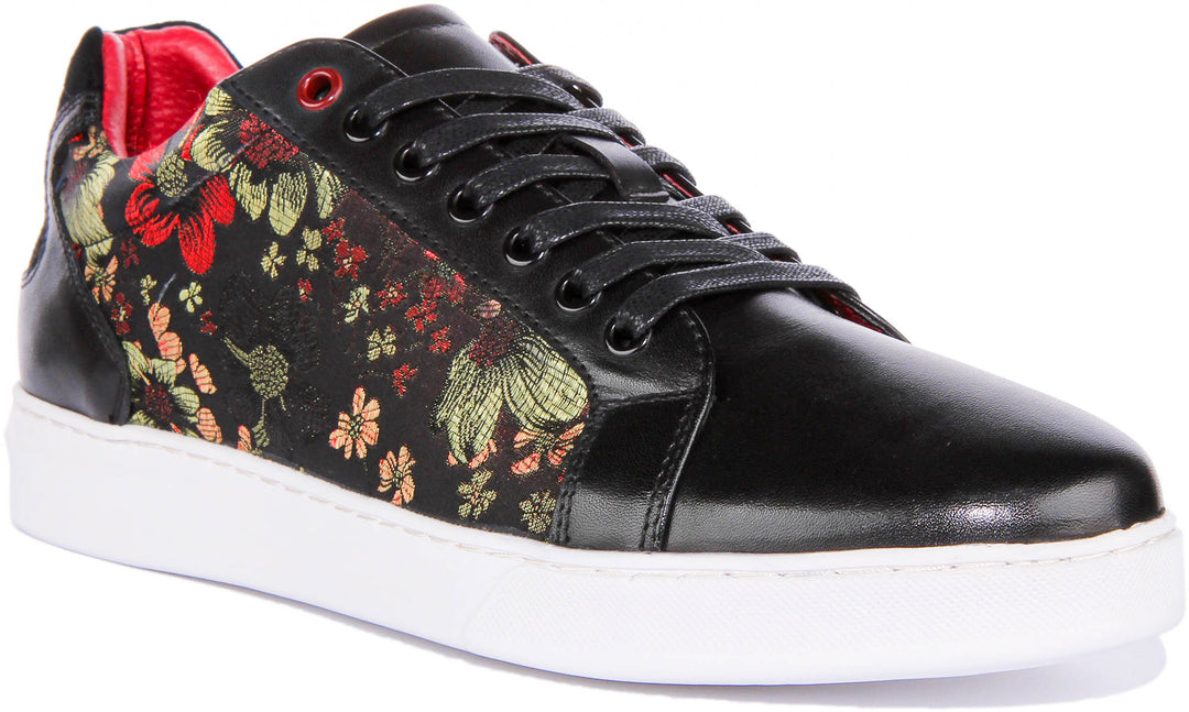 Emmerson Lace up Casual Shoe In Black Floral