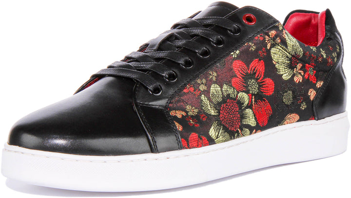 Emmerson Lace up Casual Shoe In Black Floral