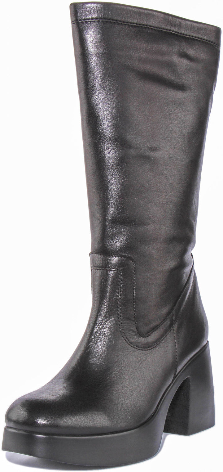 Paola Knee High Boot In Black