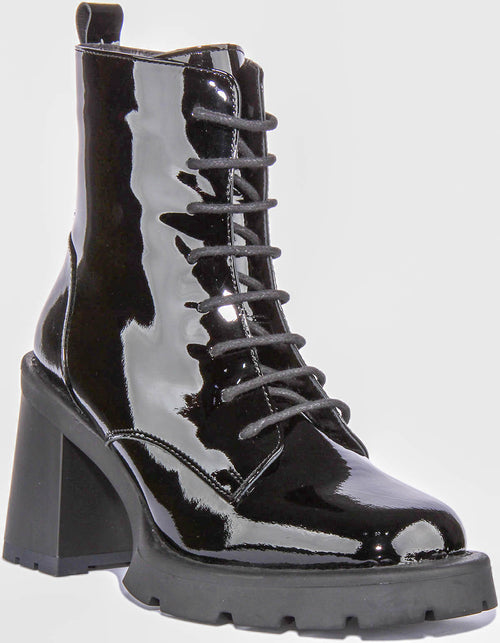 Lottie Ankle Boots In Black Patent