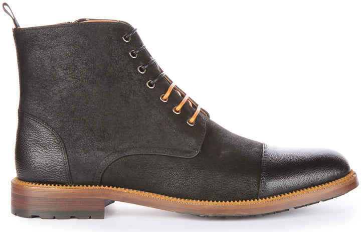Gael Lace up Ankle Boots In Black