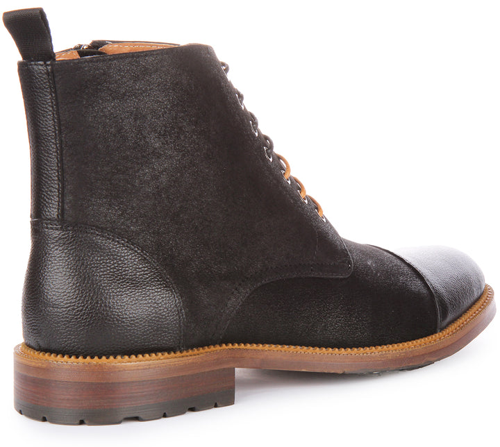 Gael Lace up Ankle Boots In Black