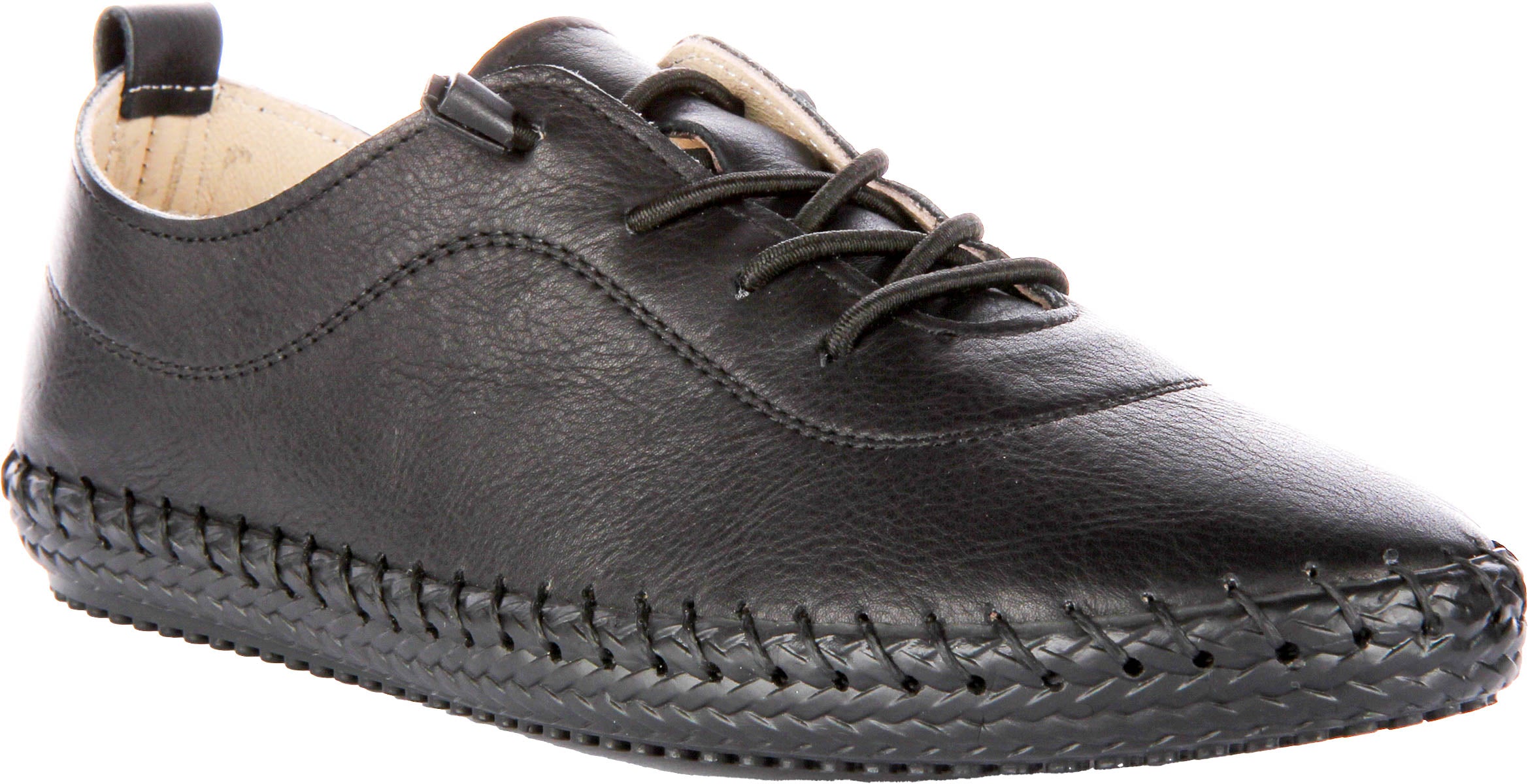 Black leather comfy work hot sale shoes