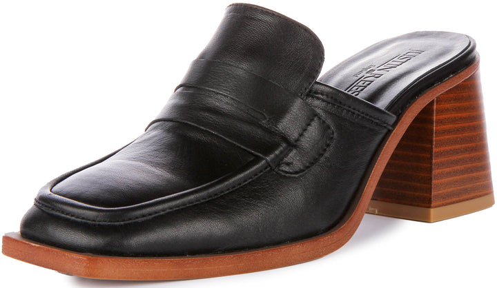 Charlie Open Shoe Loafer In Black Leather