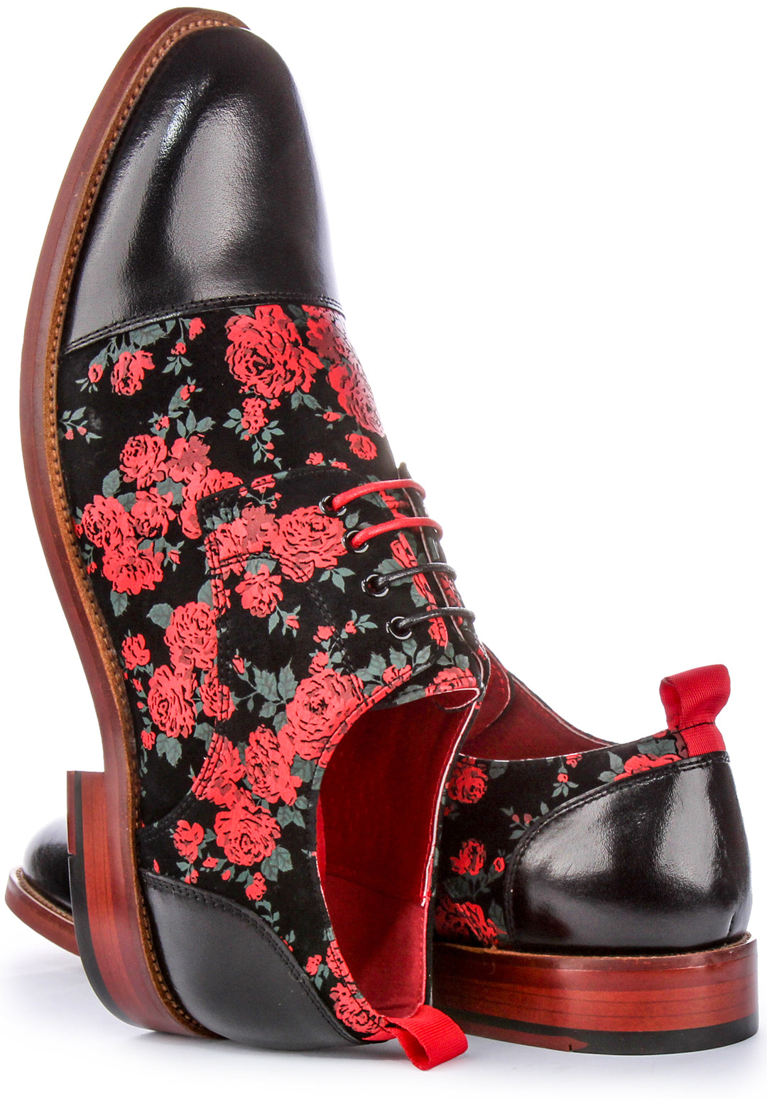 Jeremy Floral Oxford Shoes In Black