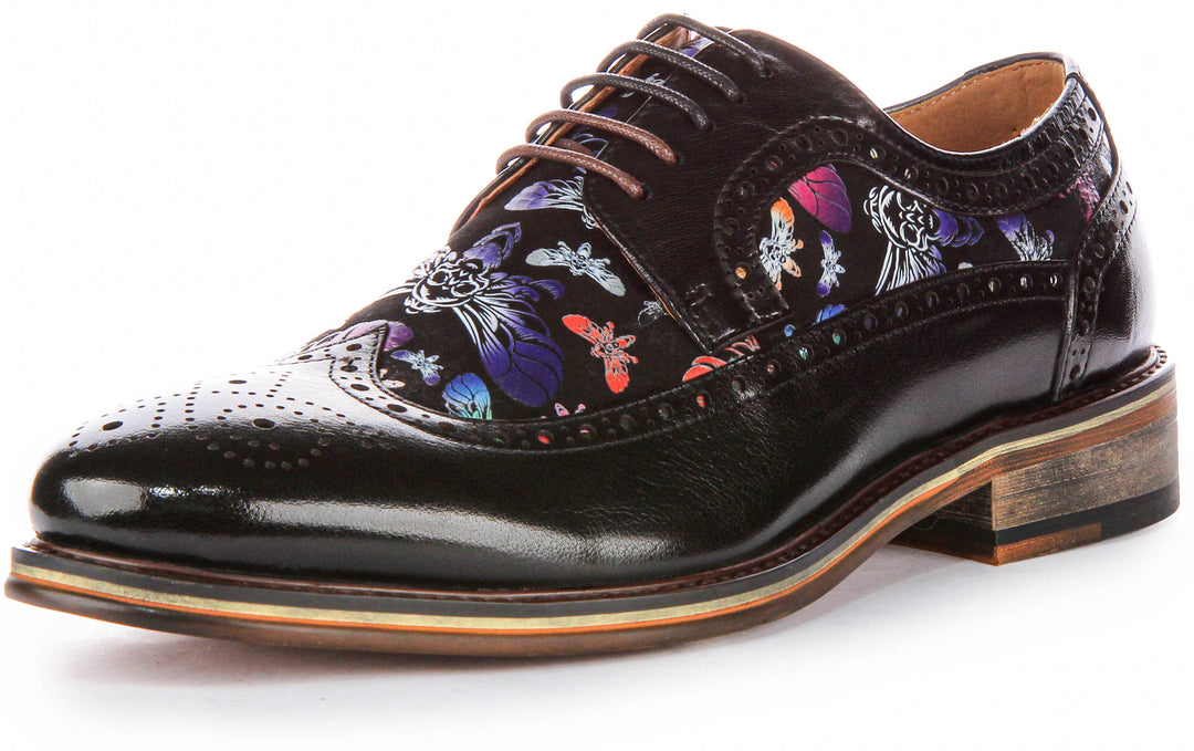 Otis In Butterfly Brogue Black