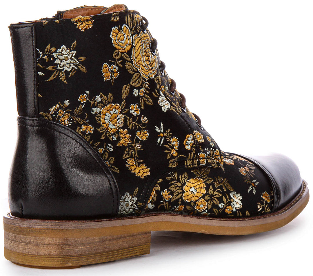 Adam Floral W Ankle Boots In Black