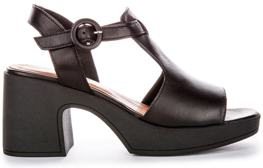 Yuka Heel Sandals In Black