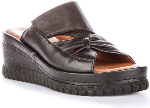Sloane Soft Footbed Wedge Sandals In Black