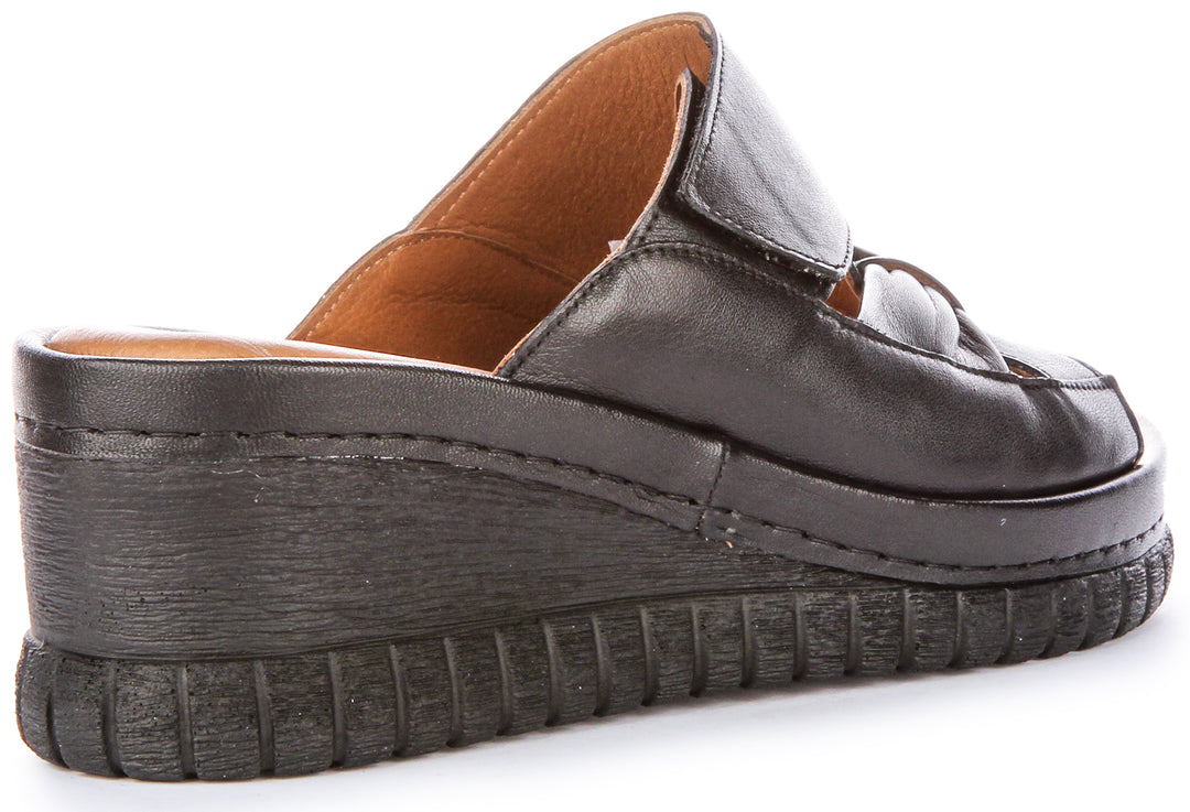 Sloane Soft Footbed Wedge Sandals In Black