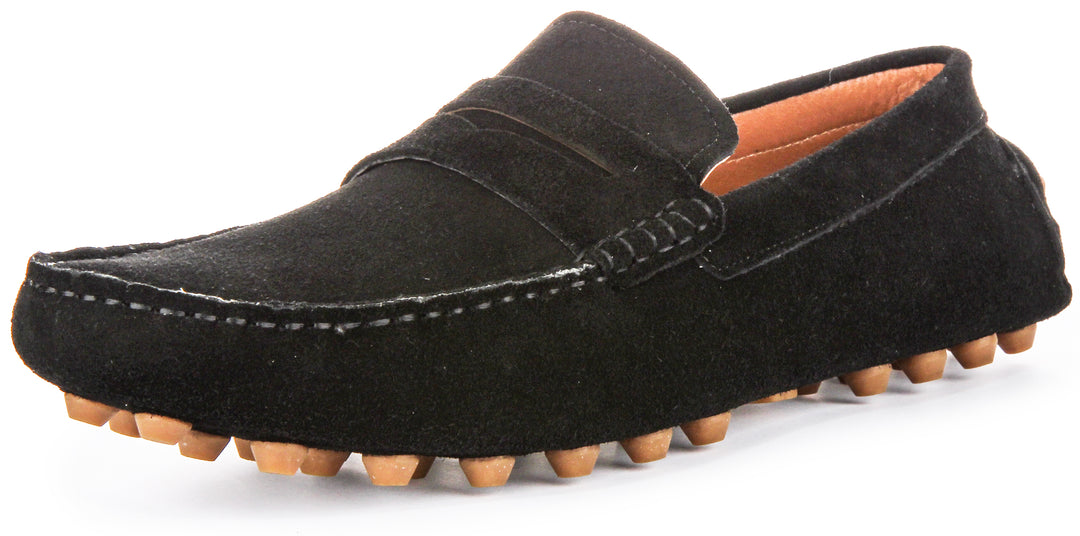 Frank Driving Loafers In Black