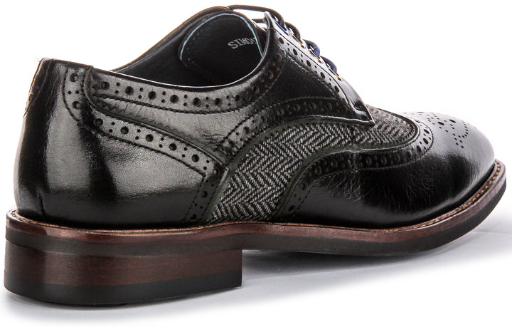 Simona Tweed Brogues In Black