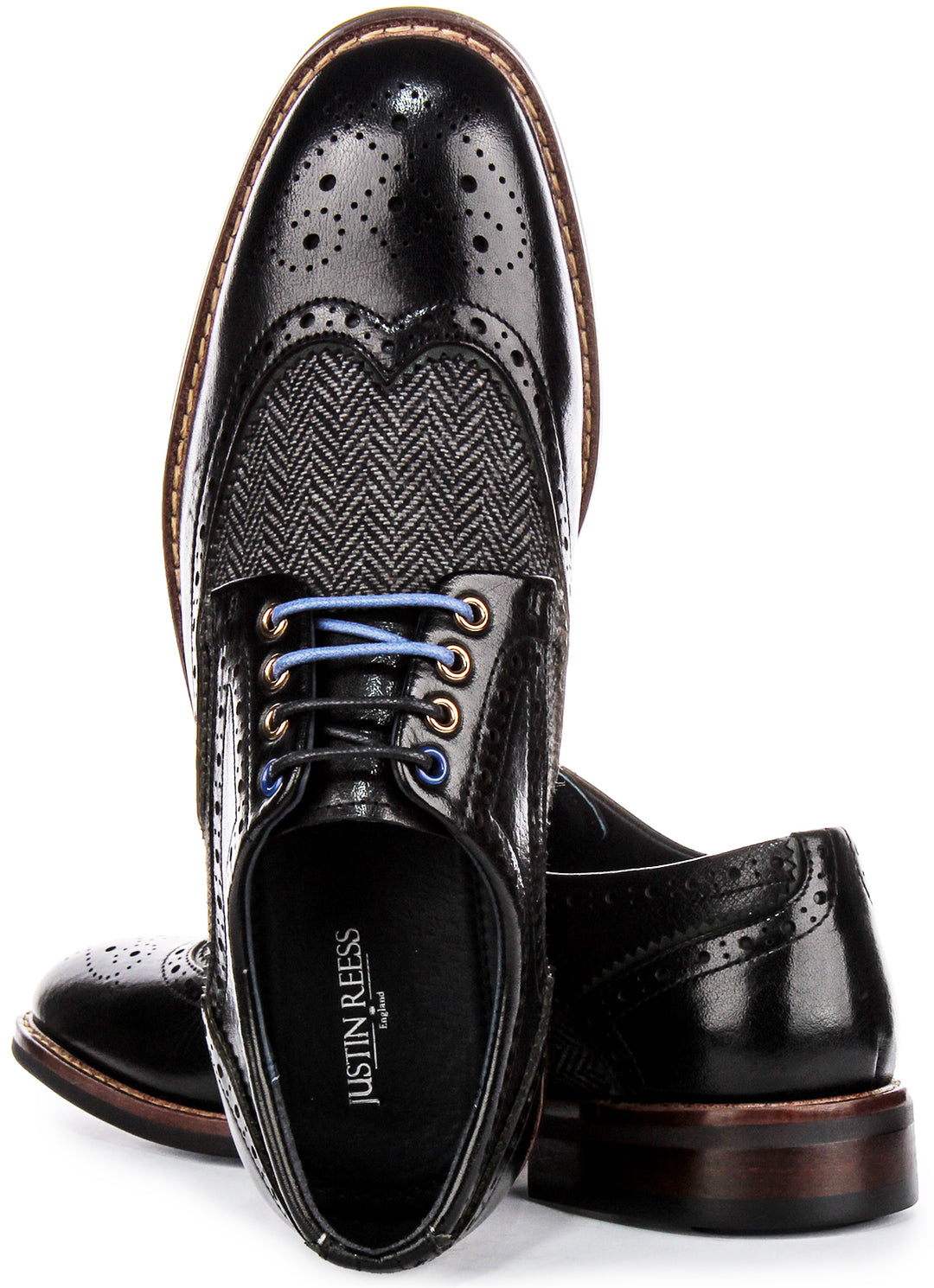 Simona Tweed Brogues In Black