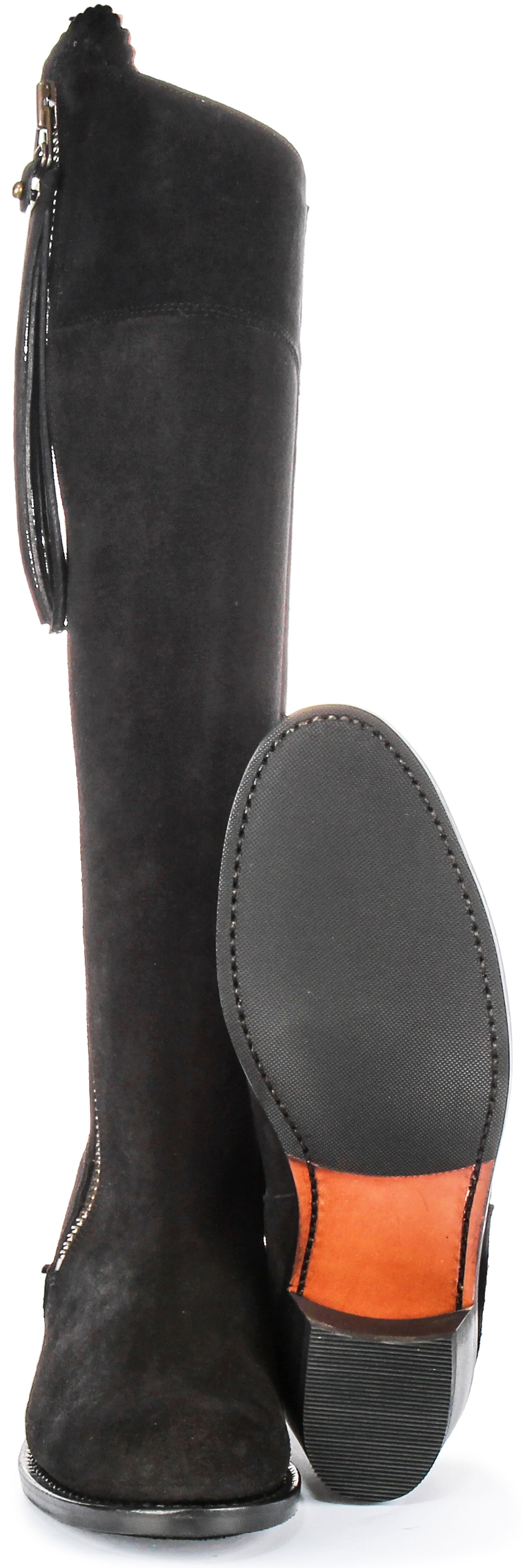 Valentina Knee High Ridding Boots In Black | Wide Calf Fit