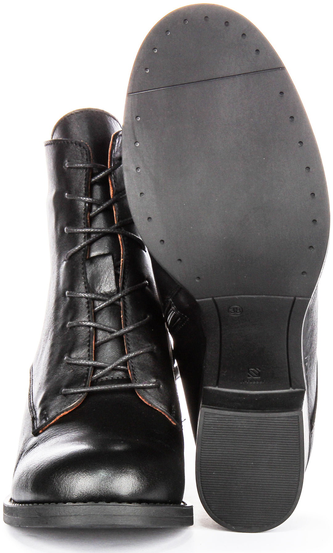 Milena Lace Up Ankle Boots In Black